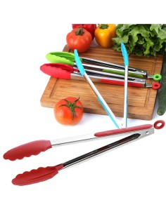 ⭐ Pinza en Acero y Silicona para Cocina BBQ tenaza barbacoa