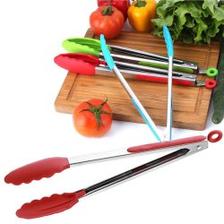 ⭐ Pinza en Acero y Silicona para Cocina BBQ tenaza barbacoa