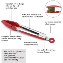 ⭐ Pinza en Acero y Silicona para Cocina BBQ tenaza barbacoa