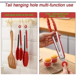 ⭐ Pinza en Acero y Silicona para Cocina BBQ tenaza barbacoa