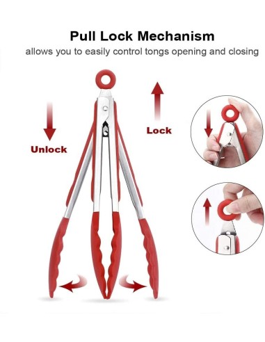 ⭐ Pinza en Acero y Silicona para Cocina BBQ tenaza barbacoa