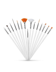 Set de 15 Pinceles para Decoración de Uñas y Manicure