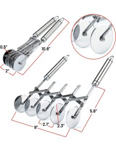 ⭐ Cortador De Pizza Hojaldras Pasta 5 Ruedas Acero Inoxidable 2