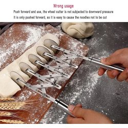 ⭐ Cortador De Pizza Hojaldras Pasta 5 Ruedas Acero Inoxidable