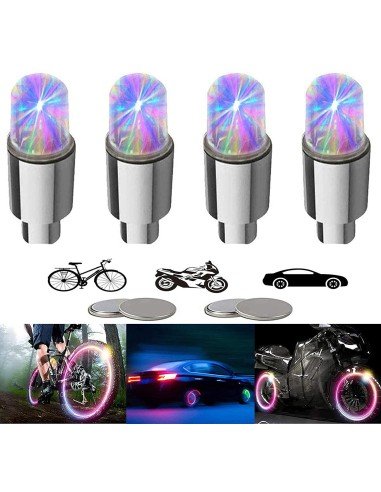 ⭐  Led Tapa Válvulas de llantas Flash