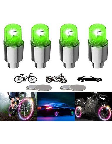 ⭐  Led Tapa Válvulas de llantas Flash