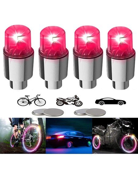 ⭐  Led Tapa Válvulas de llantas Flash