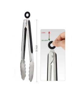 ⭐ Pinza en Acero para Cocina BBQ tenaza barbacoa Fritos 2