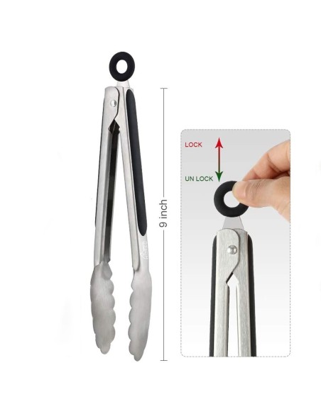 ⭐ Pinza en Acero para Cocina BBQ tenaza barbacoa Fritos ⭐ Pinza en Acero para Cocina BBQ tenaza barbacoa Fritos