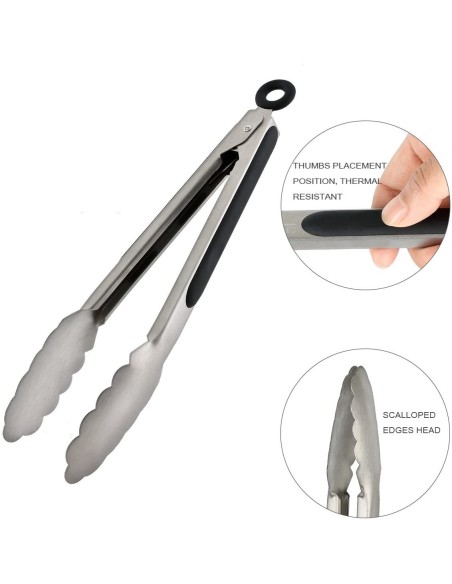 ⭐ Pinza en Acero para Cocina BBQ tenaza barbacoa Fritos ⭐ Pinza en Acero para Cocina BBQ tenaza barbacoa Fritos