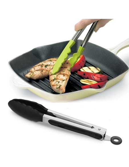 ⭐ Pinza en Acero y Silicona para Cocina BBQ tenaza barbacoa
