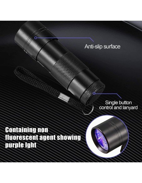⭐ Linterna Uv Led 12 Leds Ultravioleta Luz Negra Experimentos