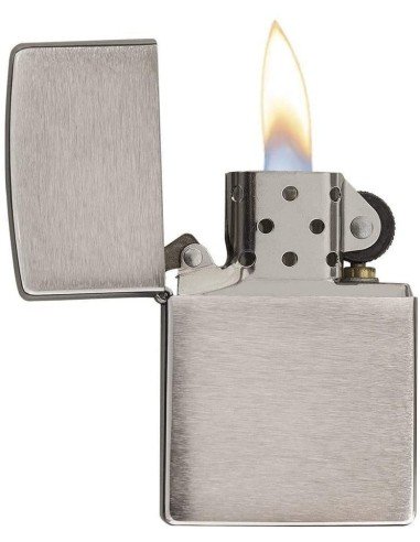 ⭐ Encendedor Zippo Classics Brush Chrome 200 Plateado