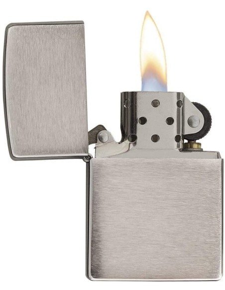 ⭐ Encendedor Zippo Classics Brush Chrome 200 Plateado