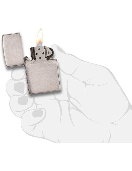 ⭐ Encendedor Zippo Classics Brush Chrome 200 Plateado