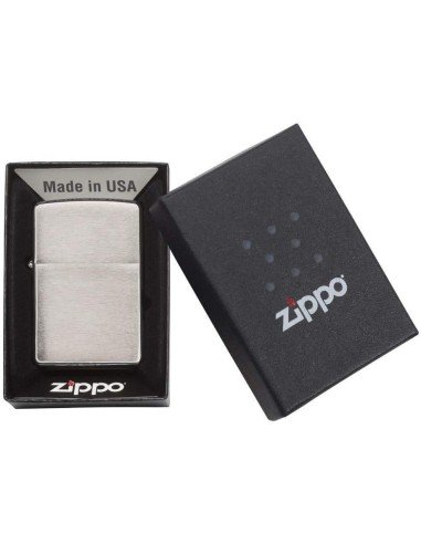 ⭐ Encendedor Zippo Classics Brush Chrome 200 Plateado