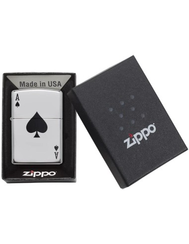 ⭐ Encendedor Zippo Stamp Lucky Ace - Plateado.  Zippo 24011