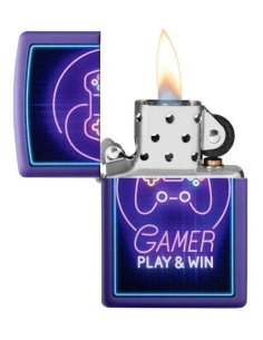 ⭐ Encendedor Zippo Púrpura Gamer Play 49157 2