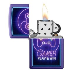 ⭐ Encendedor Zippo Púrpura Gamer Play 49157