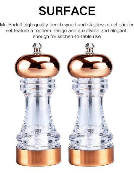 ⭐Set Molino De Sal Y Pimienta En Acrílico Pimentero x2 Premium