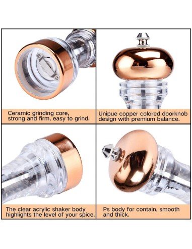 ⭐Set Molino De Sal Y Pimienta En Acrílico Pimentero x2 Premium