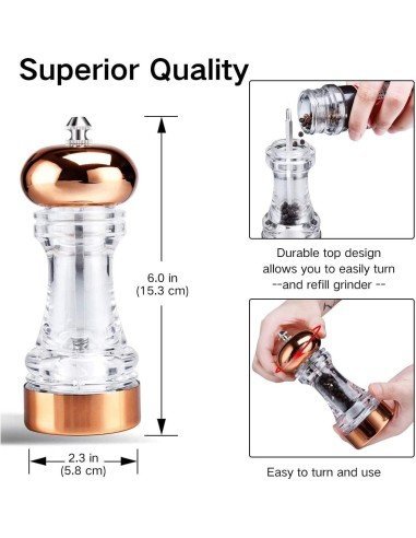 ⭐Set Molino De Sal Y Pimienta En Acrílico Pimentero x2 Premium