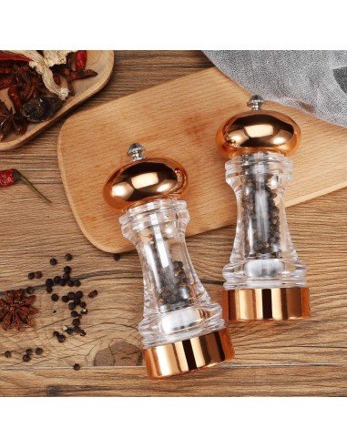 ⭐Set Molino De Sal Y Pimienta En Acrílico Pimentero x2 Premium