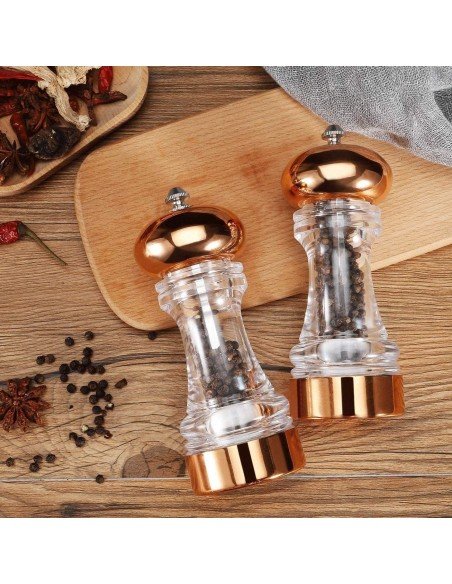 ⭐Set Molino De Sal Y Pimienta En Acrílico Pimentero x2 Premium