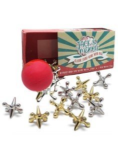 ⭐ Juego de Jacks Metálicos tradicional Yaxes mas bola loca, juego de piso