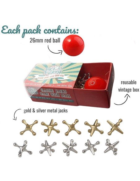 ⭐ Juego de Jacks Metálicos tradicional Yaxes mas bola loca, juego de piso