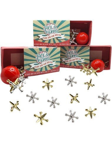 ⭐ Juego de Jacks Metálicos tradicional Yaxes mas bola loca, juego de piso