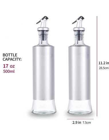⭐ Dispensador de Aceite o vinagre Aceitera en vidrio Dosificador 500ml