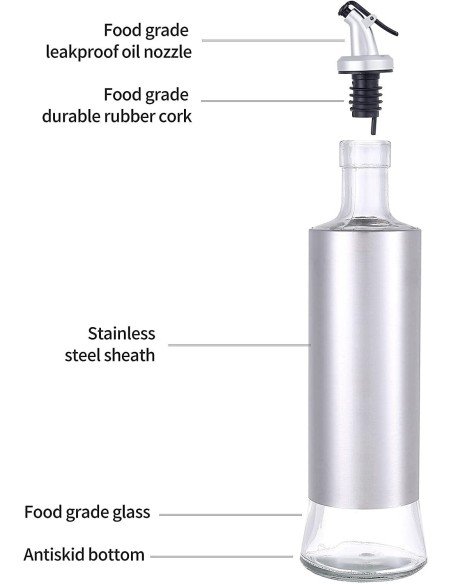 ⭐ Dispensador de Aceite o vinagre Aceitera en vidrio Dosificador 500ml ⭐ Dispensador de Aceite o vinagre Aceitera en vidrio Dosificador 500ml