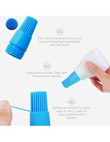 ⭐ Brocha Dispensador D Aceite Silicona Cocina Parrilla Bbq