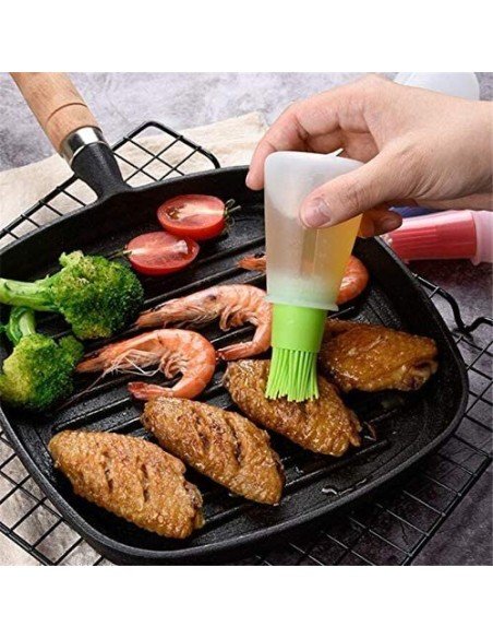 ⭐ Brocha Dispensador D Aceite Silicona Cocina Parrilla Bbq