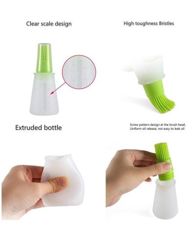 ⭐ Brocha Dispensador D Aceite Silicona Cocina Parrilla Bbq