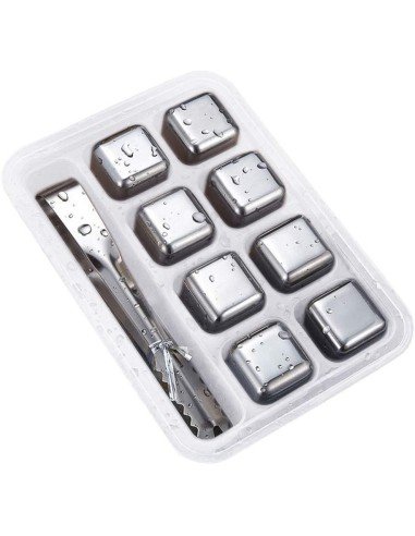 ⭐ Setx8 Cubos Hielo Reutilizable Bebidas Licor Acero Inox