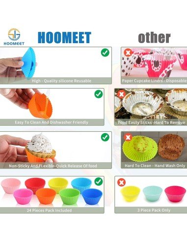⭐ Setx6 Moldes de silicona para cupcakes Muffin Magdalenas