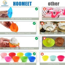 ⭐ Setx6 Moldes de silicona para cupcakes Muffin Magdalenas