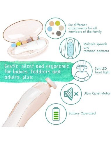 ⭐ Corta uñas Lima eléctrica Pulidor manicure bebé 6pz