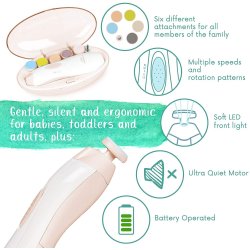 ⭐ Corta uñas Lima eléctrica Pulidor manicure bebé 6pz