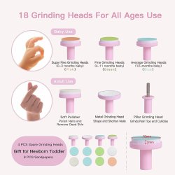 ⭐ Corta uñas Lima eléctrica Pulidor manicure bebé 6pz