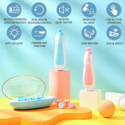 ⭐ Corta uñas Lima eléctrica Pulidor manicure bebé 6pz