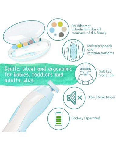 ⭐ Corta uñas Lima eléctrica Pulidor manicure bebé 6pz