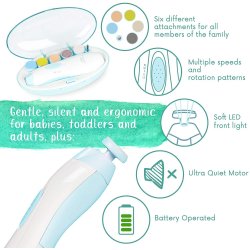⭐ Corta uñas Lima eléctrica Pulidor manicure bebé 6pz