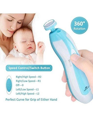 ⭐ Corta uñas Lima eléctrica Pulidor manicure bebé 6pz