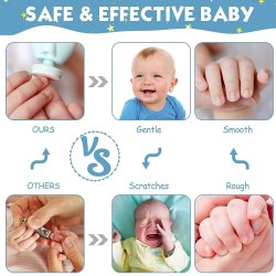 ⭐ Corta uñas Lima eléctrica Pulidor manicure bebé 6pz