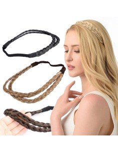 ⭐ Diadema Balaca Elástica Trenza Cabello Sintético