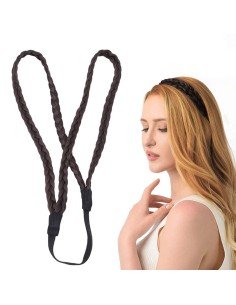 ⭐ Diadema Balaca Elástica Trenza Cabello Sintético 2