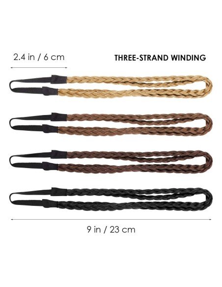 ⭐ Diadema Balaca Elástica Trenza Cabello Sintético ⭐ Diadema Balaca Elástica Trenza Cabello Sintético